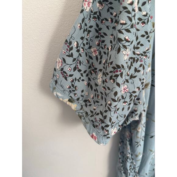Vtg 90's Weathervane Blue Floral Maxi Dress Cottagecore Ethereal Peasant Fairy - Picture 7 of 9